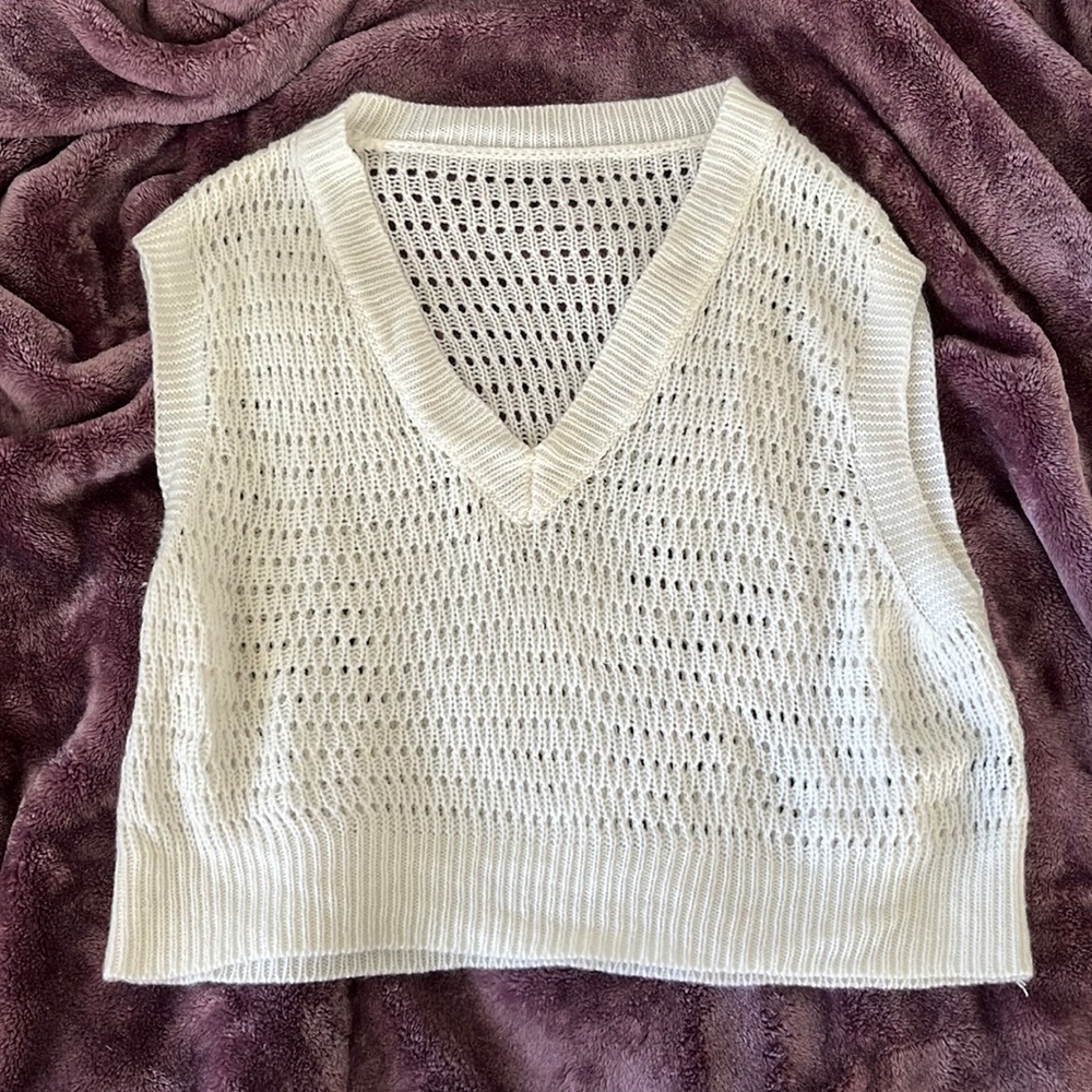 Lightweight White Sweater Vest
